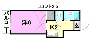 松山市中村のアパートの間取り