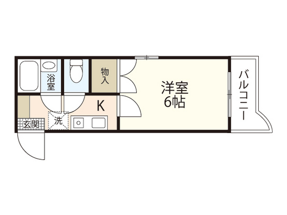 岡山市北区富原のマンションの間取り