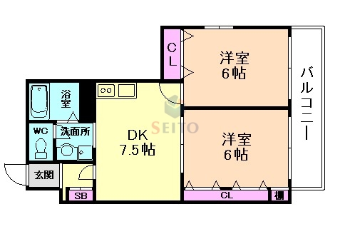 ヨルム稲津の間取り