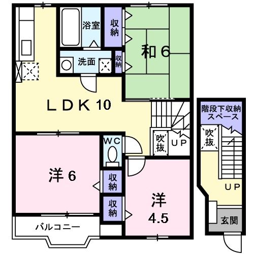 奈良県桜井市大字東新堂（アパート）の賃貸物件の間取り