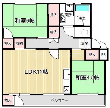 関屋あしびハイツの間取り