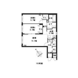 札幌市北区新琴似一条のマンションの間取り