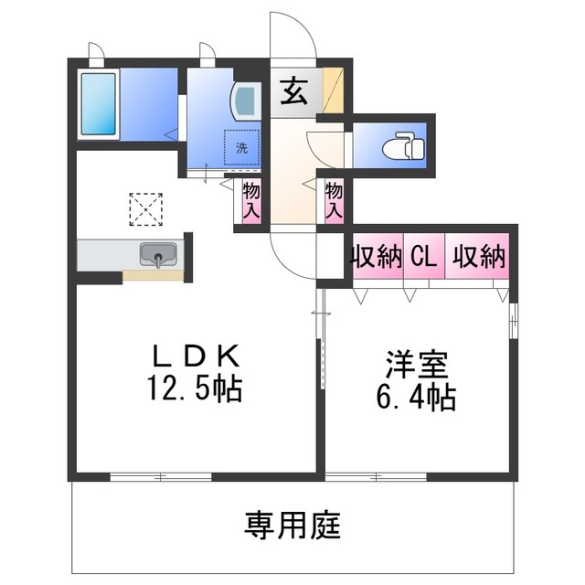 和歌山市寺内のアパートの間取り