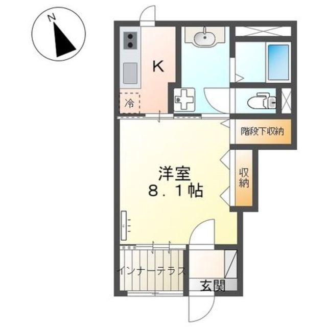 座間市南栗原のアパートの間取り