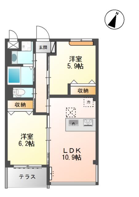 ルーヴル円明寺の間取り