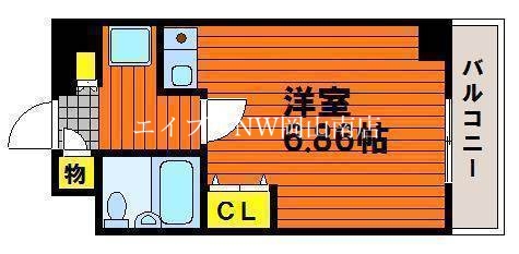 岡山市北区駅前町のマンションの間取り