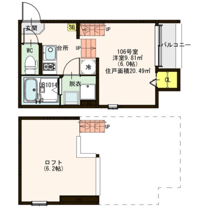 名古屋市南区呼続のアパートの間取り