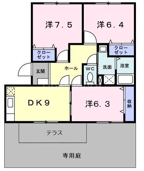 相模原市緑区上九沢のマンションの間取り