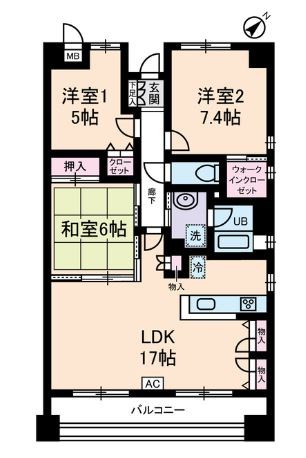 大田区千鳥のマンションの間取り