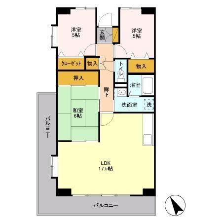 八千代市大和田新田のマンションの間取り