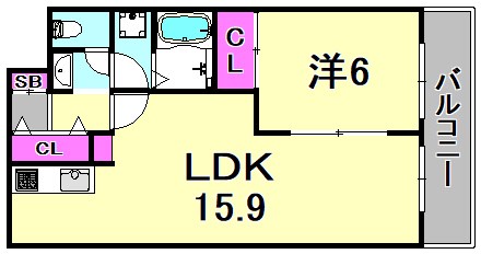 尼崎市東難波町のマンションの間取り