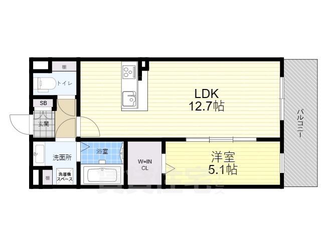 豊中市利倉のアパートの間取り