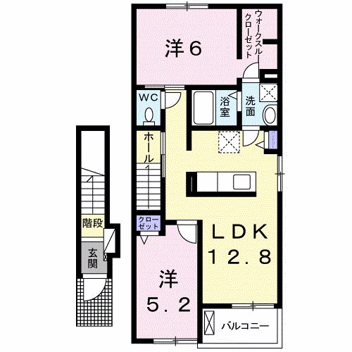 名古屋市天白区保呂町のアパートの間取り