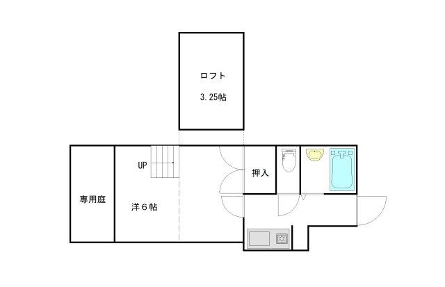 岡山市中区西川原のアパートの間取り