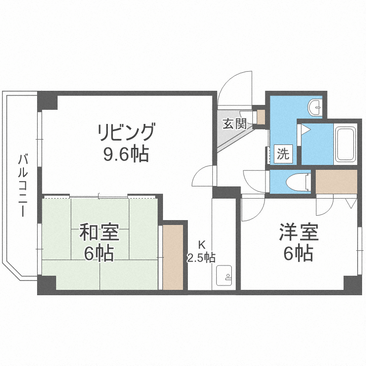 札幌市東区本町二条のマンションの間取り