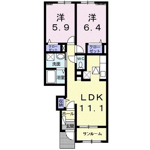 プラシード串木野IIの間取り