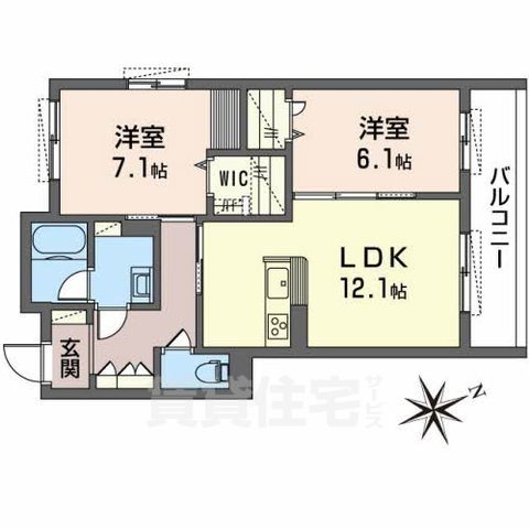 堺市堺区三宝町のマンションの間取り