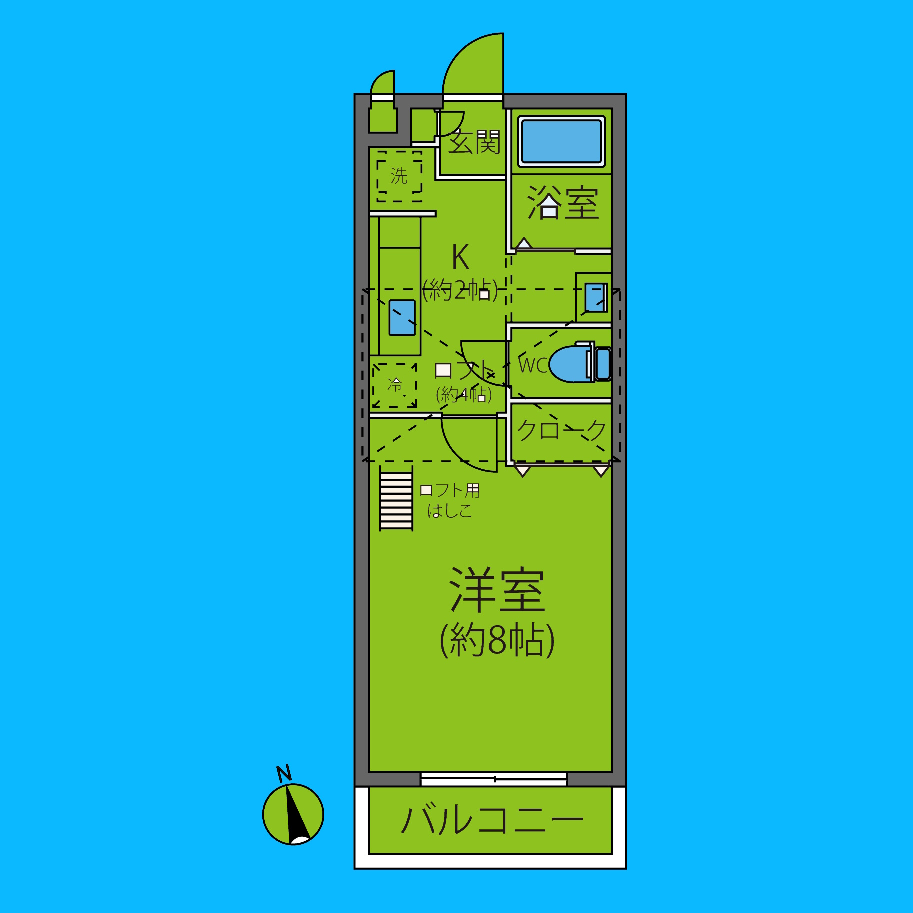 【川崎市麻生区上麻生のアパートの間取り】