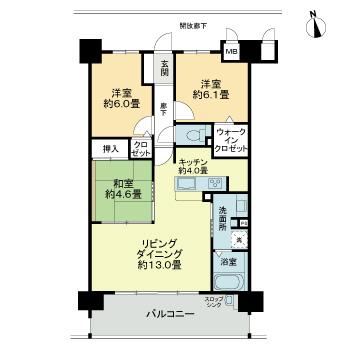 高知市城山町のマンションの間取り