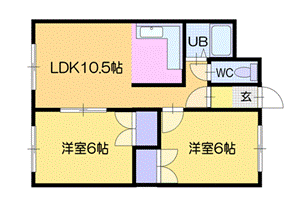 苫小牧市美園町のマンションの間取り