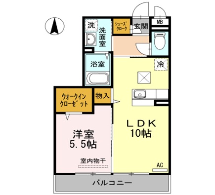 【徳島市蔵本元町のアパートの間取り】