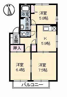 トータス井上 B棟の間取り