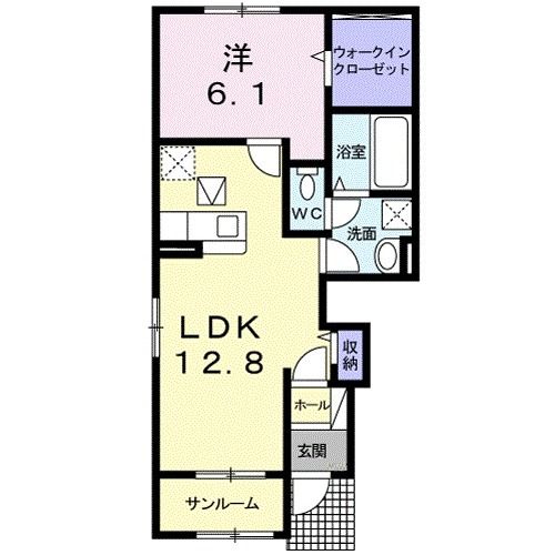 尾道市御調町神のアパートの間取り