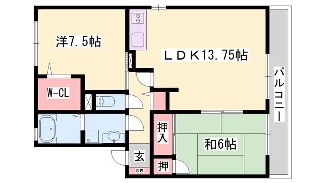 フローラルハイツ宮前の間取り