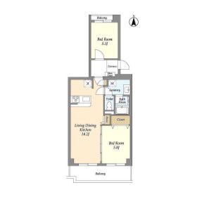 足立区竹の塚のマンションの間取り