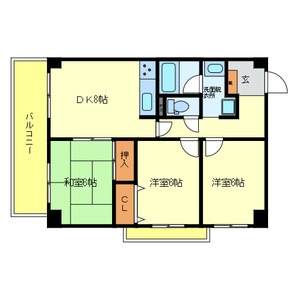 尼崎市南塚口町のマンションの間取り