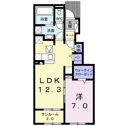 指宿市大牟礼のアパートの間取り