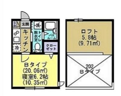 横浜市磯子区中浜町のアパートの間取り