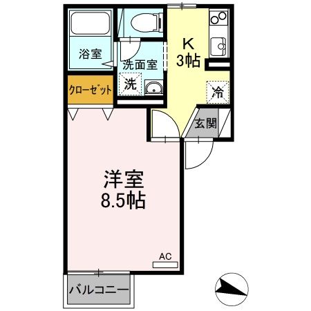 新潟市西区寺尾前通のアパートの間取り