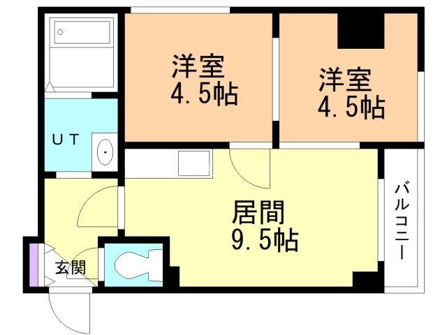 札幌市豊平区豊平五条のマンションの間取り