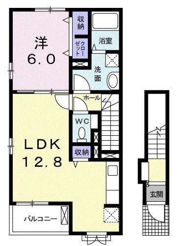 西条市喜多川のアパートの間取り