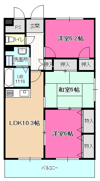 ソレーユ五条弐番館の間取り