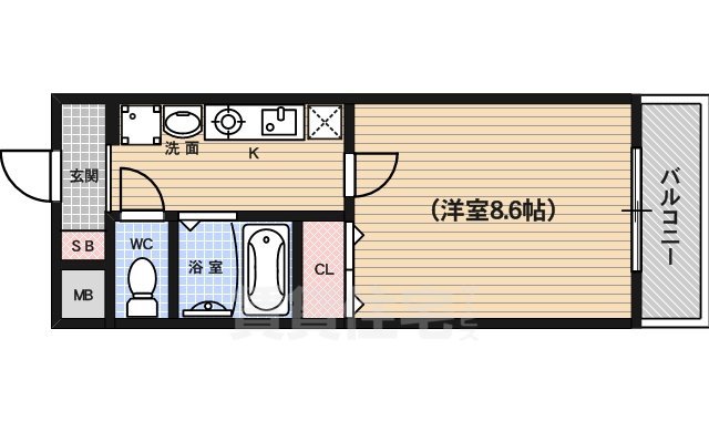 京都市下京区上平野町のマンションの間取り