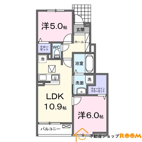 筑後市大字上北島のアパートの間取り