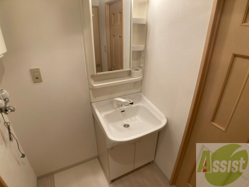 洗面設備　シャンプードレッサー。身支度はここでばっちりですね。