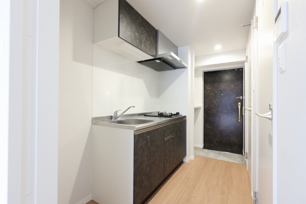 キッチン　コンパクトなキッチンで掃除もラクラク