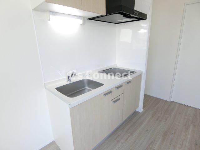 キッチン　２口ＩＨヒーターのシステムキッチン。