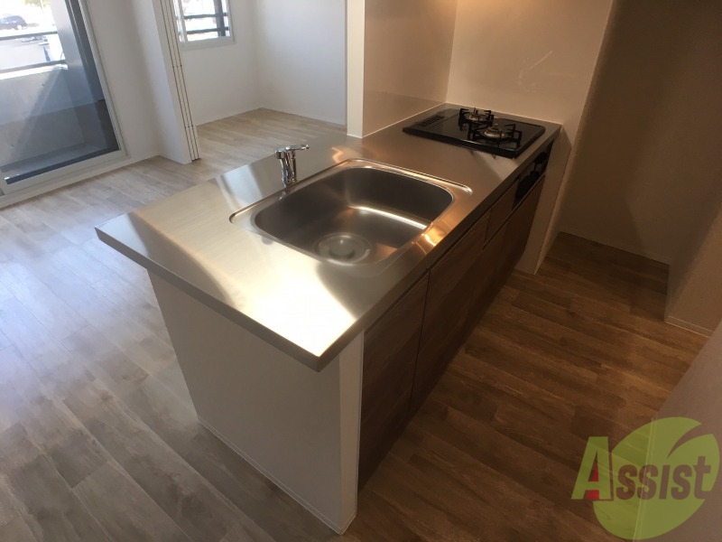 キッチン　２口システムキッチンですのですぐにお料理に使えます！