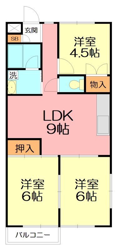 リベラルIII原当麻の間取り写真