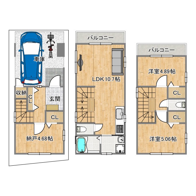 柳原2丁目戸建の間取り写真