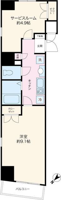 ＪＲ山手線 神田駅 徒歩8分 12階建 築27年の間取り写真