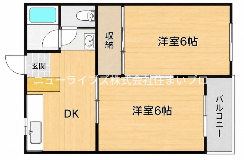 京阪本線 香里園駅 徒歩14分 4階建 築51年の間取り写真