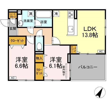 東急田園都市線 あざみ野駅 徒歩15分 3階建 築1年の間取り写真