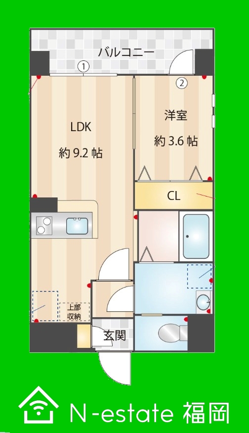 地下鉄空港線 室見駅 徒歩2分 5階建 築20年の間取り写真
