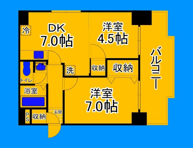 ＪＲ阪和線 我孫子町駅 徒歩7分 7階建 築31年の間取り写真