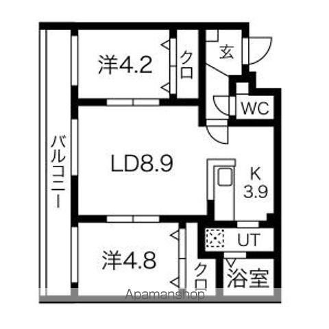 地下鉄南北線 中の島駅 徒歩5分 3階建 築4年の間取り写真